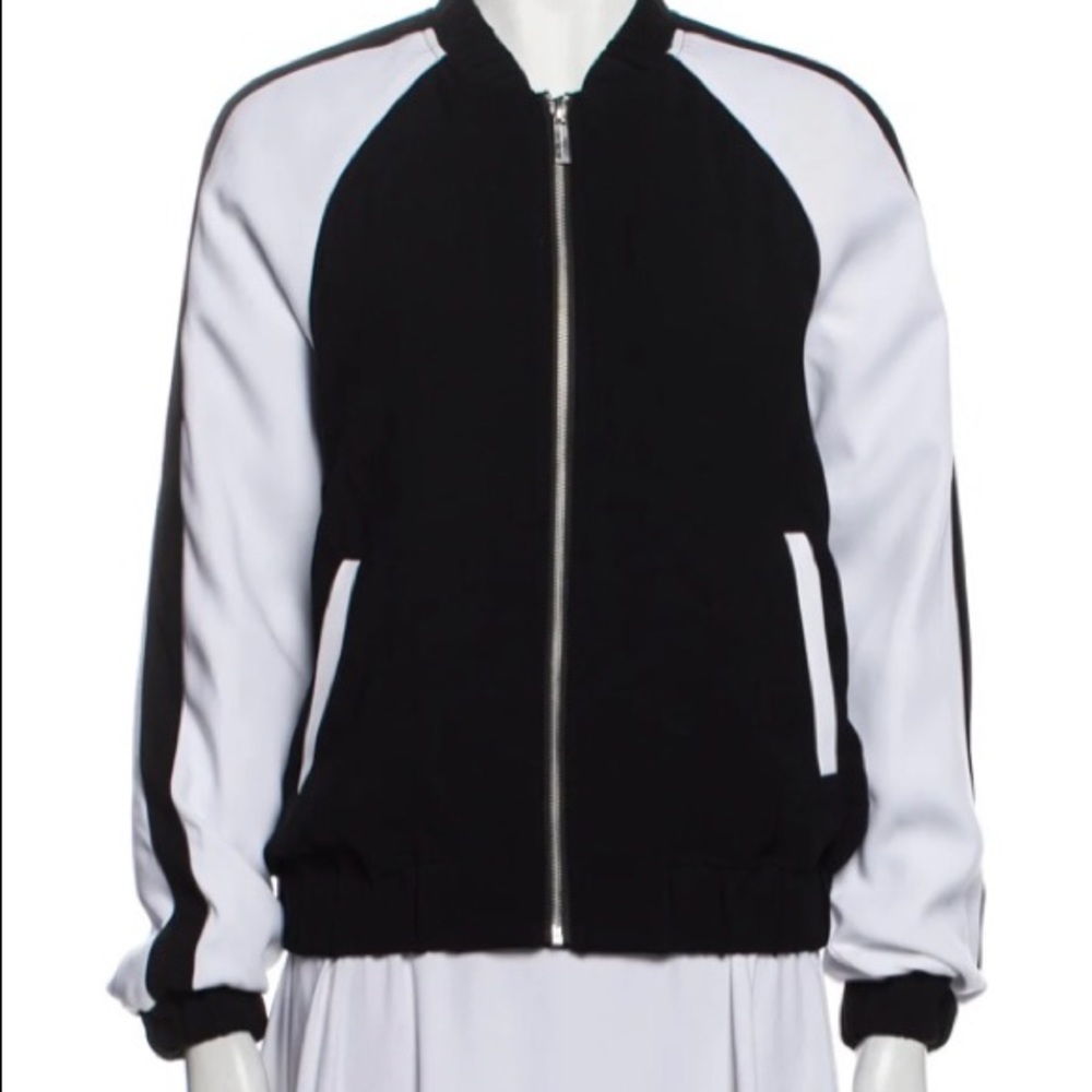 MICHAEL Michael Kors Black white no collar jacket L